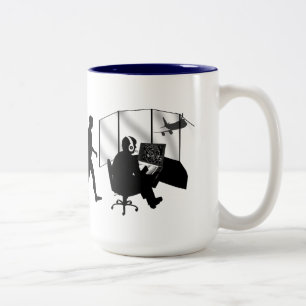 Fluglotse-Flughafenarbeits-Turm-Kontrolle Zweifarbige Tasse