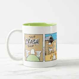 Fluglotse-lustiger Toiletten-Cartoon Zweifarbige Tasse