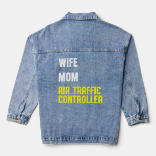 Fluglotsen-Festmachen der ATC-Kontrolle Jeansjacke