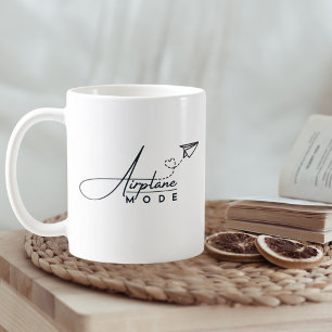 Flugmodus & Papierflugzeug, Reisen, Minimalist Kaffeetasse