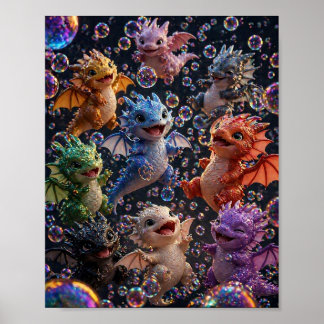 Flugposter mit Seifenblasen Poster