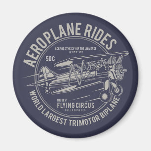 Flugreise mit dem Zirkus Flugzeuggeschenke Magnet