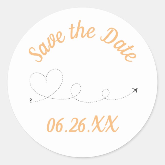 Flugreisen - Save the Date Aufkleber (Vorderseite)