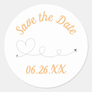 Flugreisen - Save the Date Aufkleber