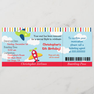 Flugschein zum Geburtstag Einladung