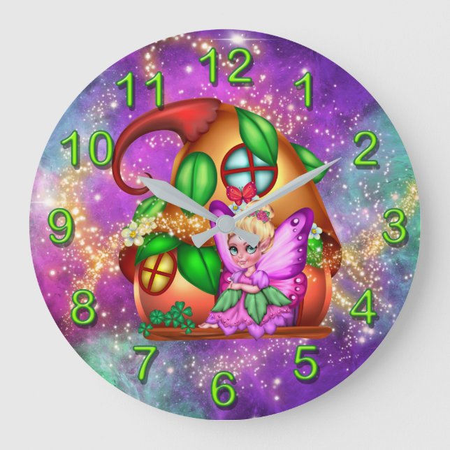 Flugschmetterlingsflügel aus Stardust Große Wanduhr (Vorderseite)