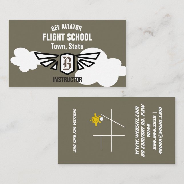 Flugschule Visitenkarte (Vorne/Hinten)