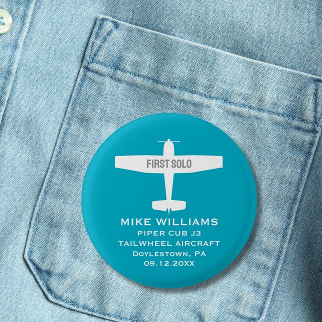 Flugschüler Erstes Alleinflug Flugzeug Aviation Ma Button (Von Creator hochgeladen)
