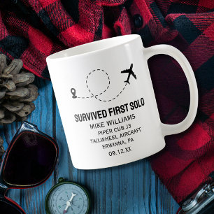 Flugschüler erstes Solo-Flugzeug Lustige Anpassung Kaffeetasse