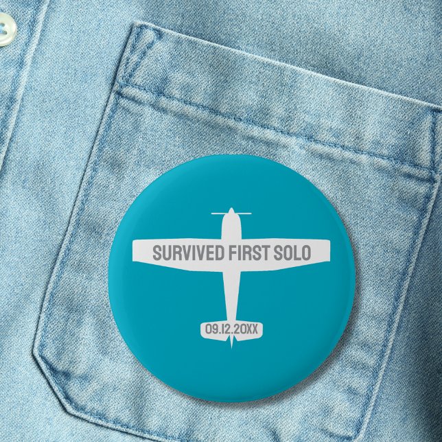 Flugschüler Erstes Solo-Flugzeug Lustige Luftfahrt Button (Von Creator hochgeladen)