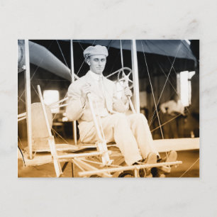 Flugtest mit einem alten Flugzeug Postkarte