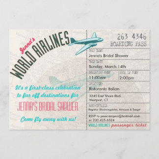 Flugticket DestinationBridal Duschen-Einladung Einladung