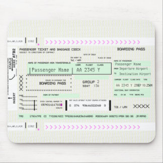 Flugticket für den Boarding-Pass Mousepad