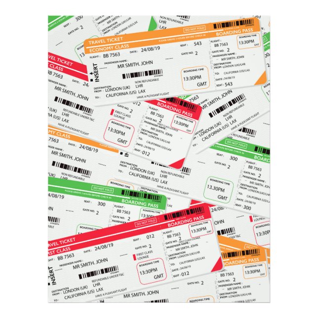 Flugtickets Fotodruck (Vorne)