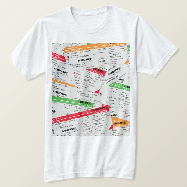 Flugtickets T-Shirt (Design vorne)
