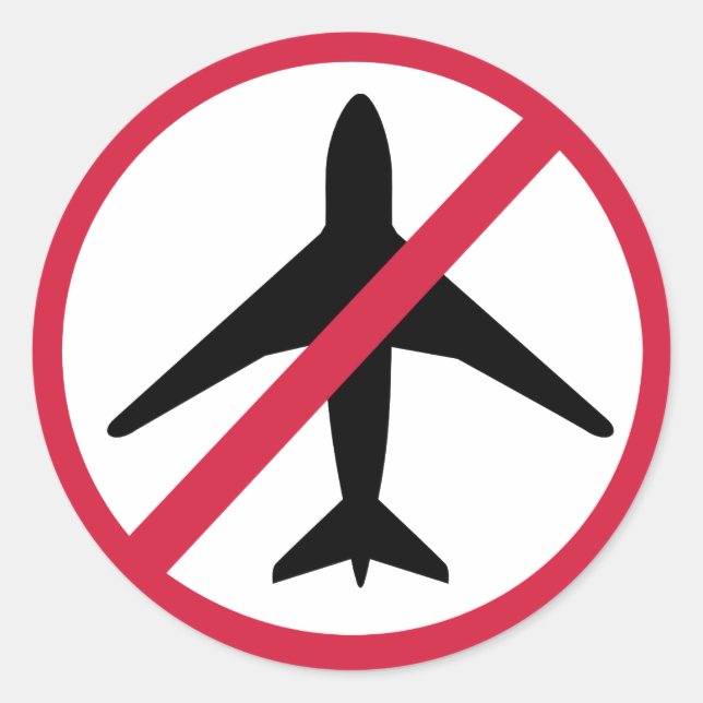 Flugverbotszone Runder Aufkleber (Vorderseite)