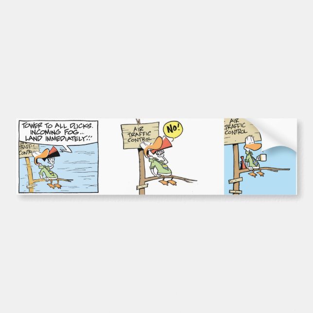 Flugverkehr-Kontrollen-Cartoon-Autoaufkleber Autoaufkleber (Vorne)