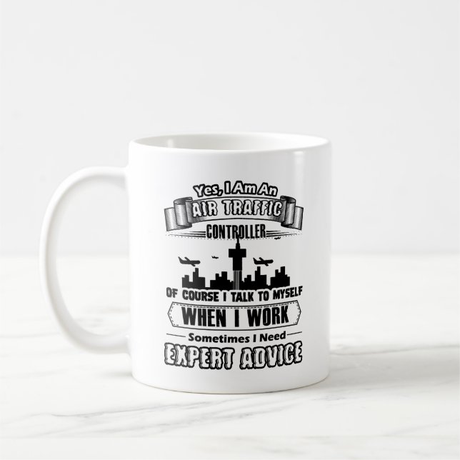 Flugverkehr-Kontrollen-Tasse Kaffeetasse (Links)