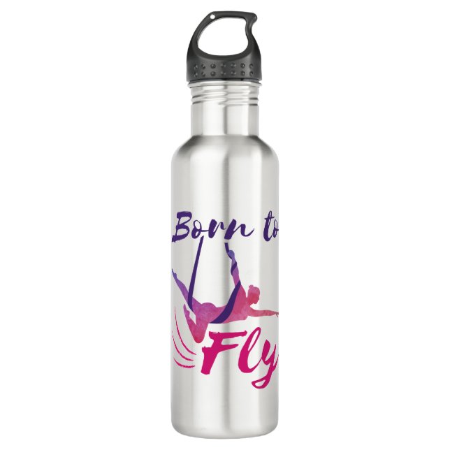 FlugYogasilben, Geboren zum Fliegen Edelstahlflasche (Vorderseite)