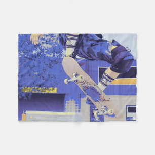 Flugzeit - Skateboarder Fleecedecke