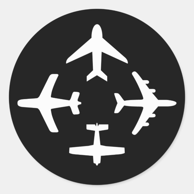 Flugzeug 2 Aufkleber (Vorderseite)