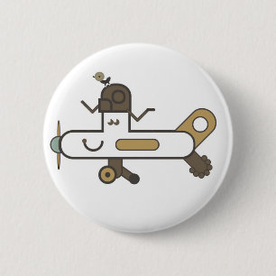 Flugzeug-Abzeichen Button