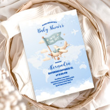 Flugzeug Adventure erwartet Baby Shower