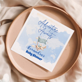 Flugzeug Adventure erwartet Baby Shower Serviette