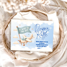 Flugzeug Adventure erwartet Diapper Raffle Begleitkarte