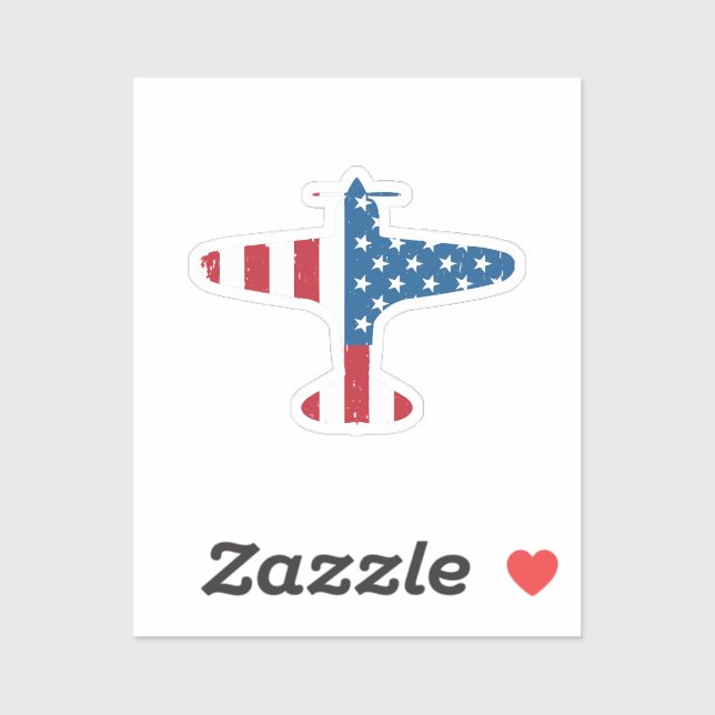 Flugzeug Aircraft USA Flag Veteran Pilot Geschenk Aufkleber (Blatt)
