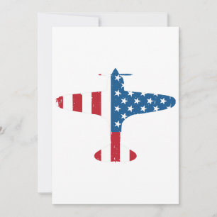 Flugzeug Aircraft USA Flag Veteran Pilot Geschenk Einladung