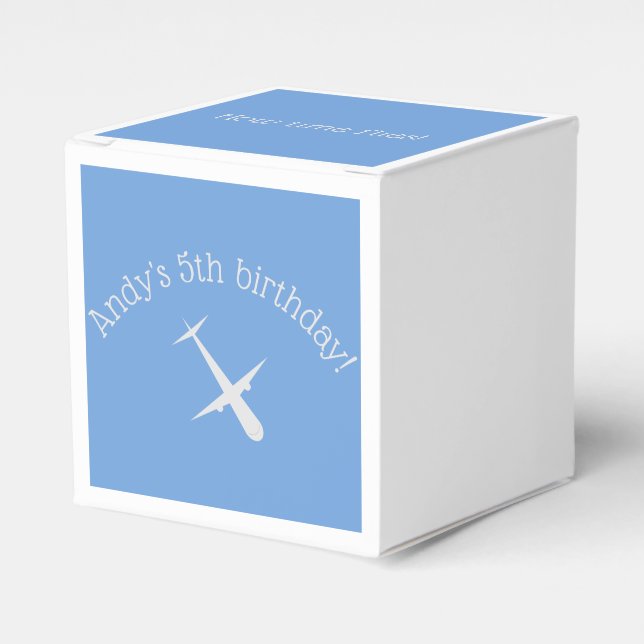 Flugzeug auf blauem Personalisiert Geschenkschachtel (Vorderseite)
