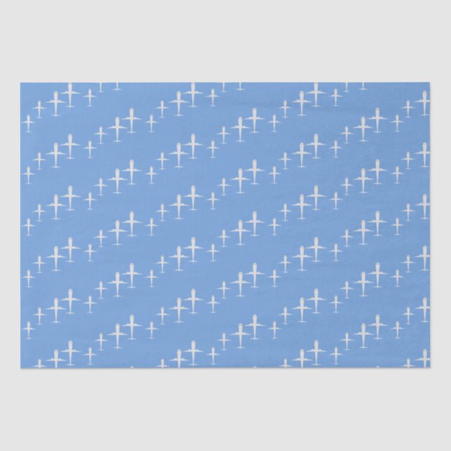 Flugzeug auf blauem Personalisiert Seidenpapier (Vorderseite)