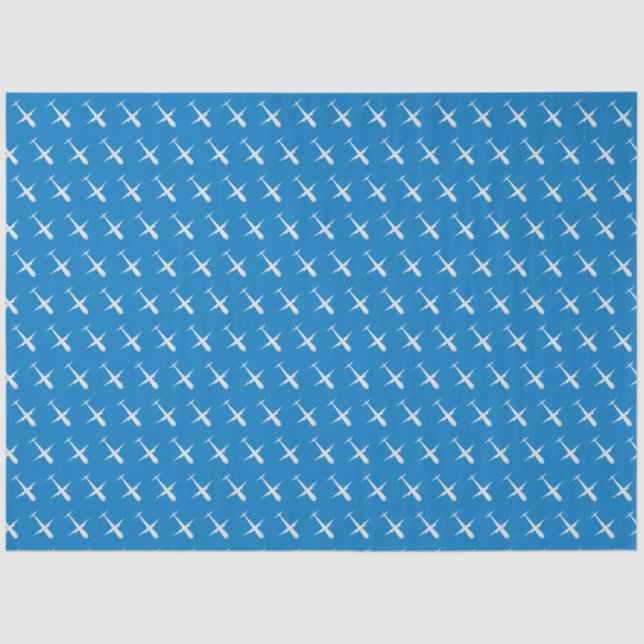 Flugzeug auf Wasser blau Seidenpapier (Vorderseite)