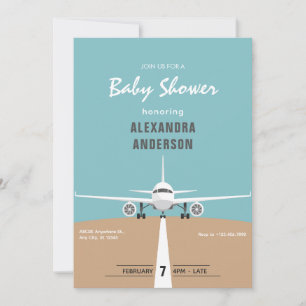 Flugzeug-Baby-Party Einladung