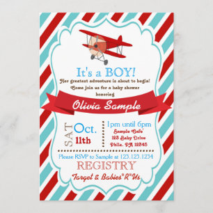 Flugzeug-Baby-Shower-Einladung Einladung