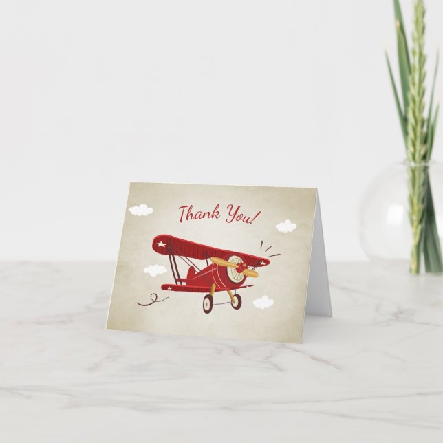 Flugzeug-Babyparty danken Ihnen, Abenteuer zu Dankeskarte (Vorderseite)