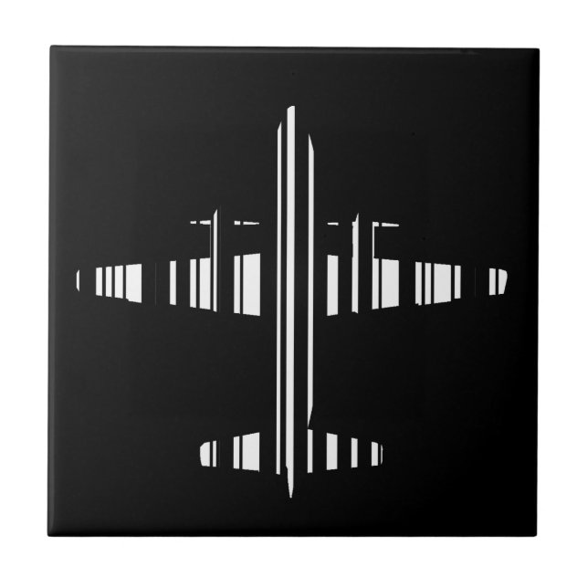 FLUGZEUG-BARCODE Jetstream-Barcode-Musterdesign Fliese (Vorderseite)