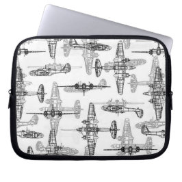 Flugzeug Blueprint 1 Neoprenschlauch Laptopschutzhülle