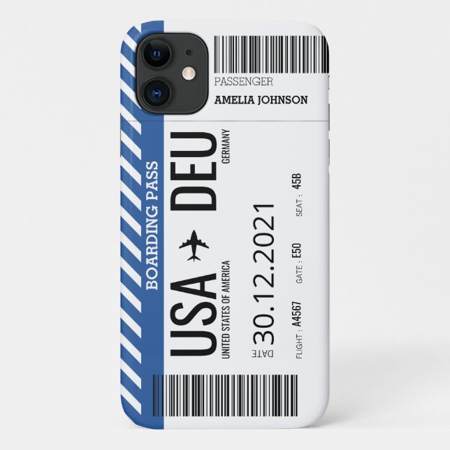 Flugzeug Boarding Ticket (Personalisieren) Case-Ma Case-Mate iPhone Hülle (Rückseite)