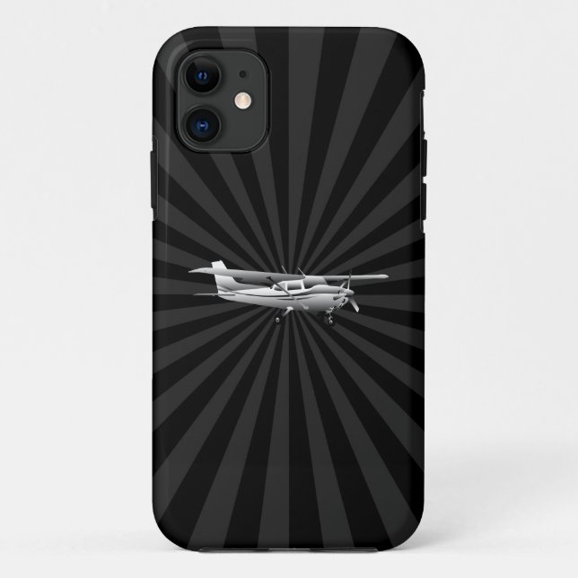 Flugzeug-Cessna-Silhouette, die schwarzen Case-Mate iPhone Hülle (Rückseite)