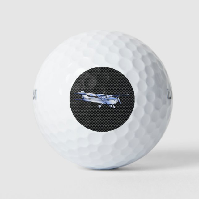 Flugzeug Chrome wie Cessna Black Carbon Fibre Golfball (Vorderseite)