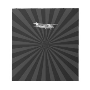 Flugzeug Classic Cessna Silhouette Sunburst Notizblock