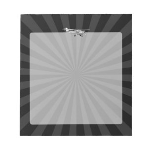 Flugzeug Classic Cessna Silhouette Sunburst Notizblock