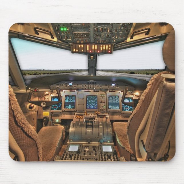 Flugzeug-Cockpit-Mausunterlage Mousepad (Vorne)