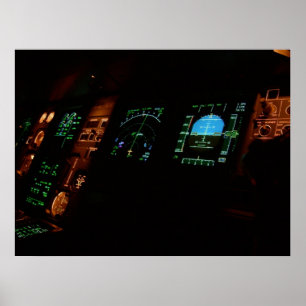 Flugzeug Cockpit Poster