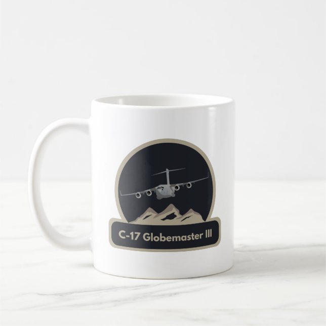 Flugzeug der Luftwaffe C-17 Kaffeetasse (Links)