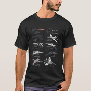 Flugzeug des Militärflugzeugs mit dem schnellsten T-Shirt