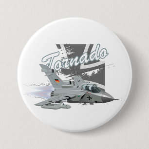 Flugzeug des militärischen Kampfflugzeugs Cartoon Button