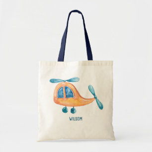 Flugzeug des Niedlichen Jungen mit Wasserfarbe Tragetasche